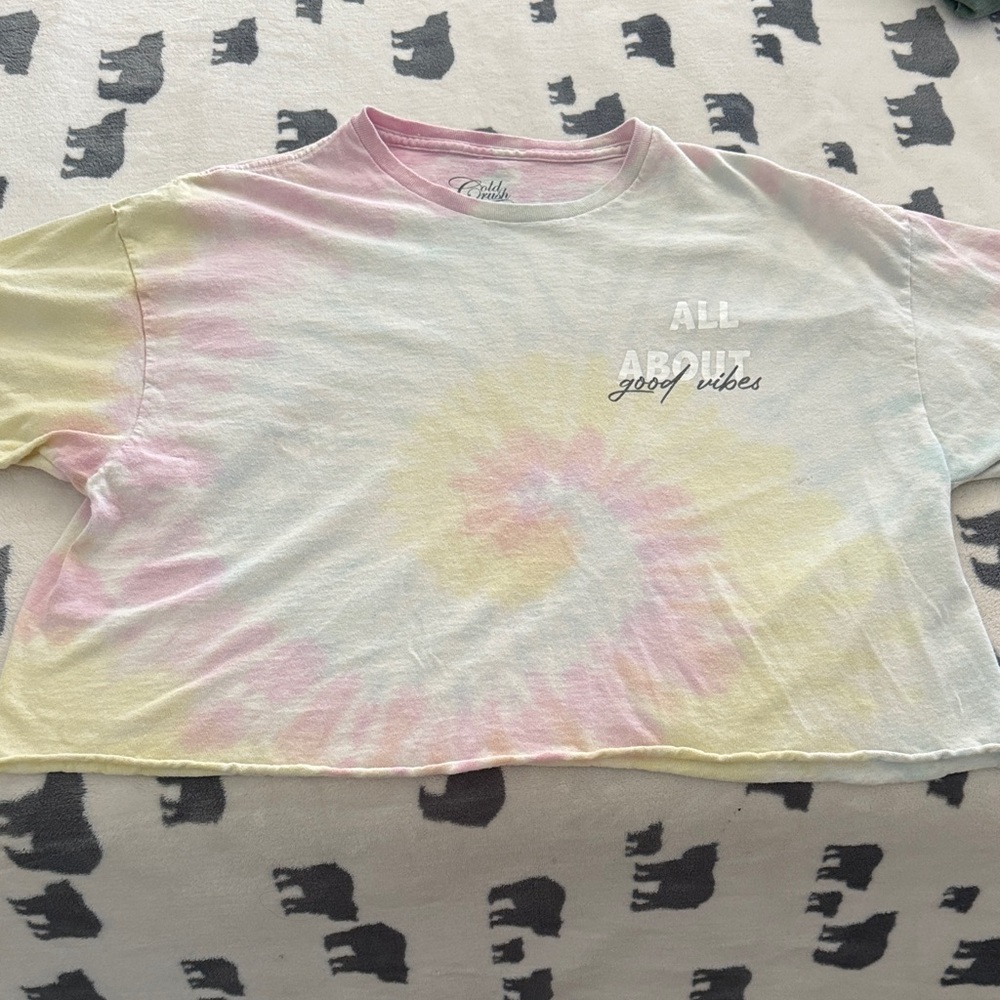 Gold crush Pastel Tie-Dye Crop Top
